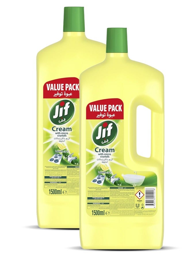 جيف منظف ​​كريمي متعدد الأغراض برائحة الليمون الكريستالي الدقيق 2 × 1500 مل - Image 1