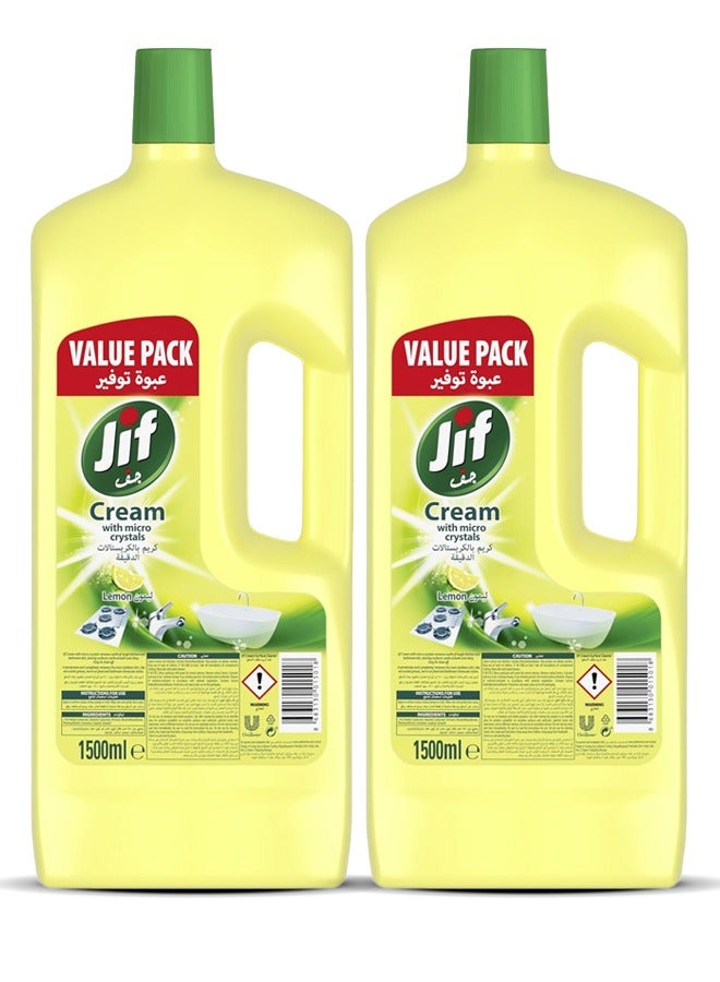 جيف منظف ​​كريمي متعدد الأغراض برائحة الليمون الكريستالي الدقيق 2 × 1500 مل - Image 2