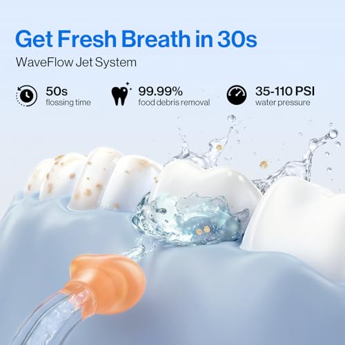 usmile C10 Portable Water Flosser for Travel – 95-Day Battery, 4 Modes, 360° Nozzle, 180ml Tank, IPX7 Waterproof, Dentist-Recommended for Braces, Implants & Sensitive Gums (Blue) - Image 2