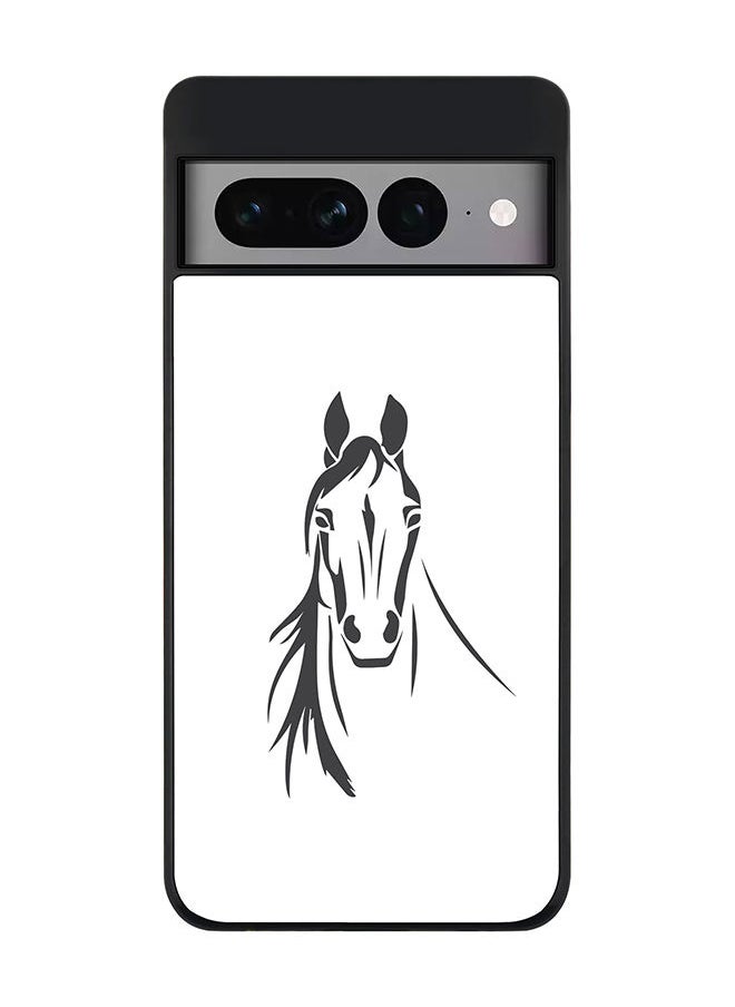 Stylizedd - Rugged Black edge case for Google Pixel 7 Pro Slim fit Soft Case Flexible Rubber Edges Anti Drop TPU Gel Thin Cover - Arabian Stallion - Image 1
