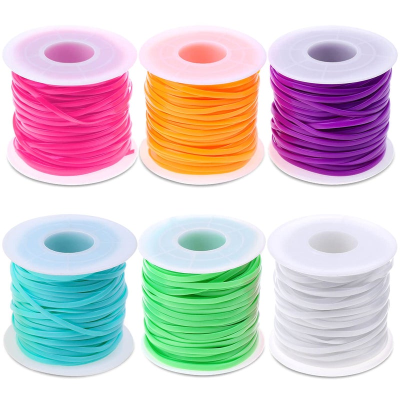 Lanyard String Kit Cridoz 6Pack Plastic Lacing Cord Gimp String Lanyard Weaving Kit for Bracelets Keychains Crafts