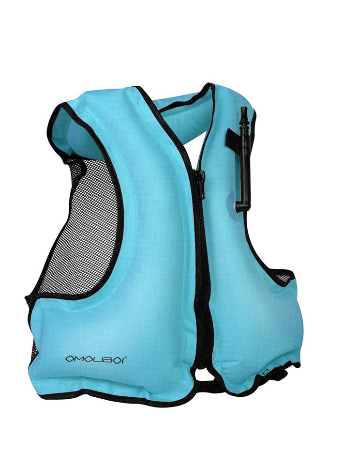 Generic Direct Supply Inflatable Children Adult Life Jacket Buoyancy Vest Surfing Drifting Swimming Auxiliary SuppliesBlue Blue