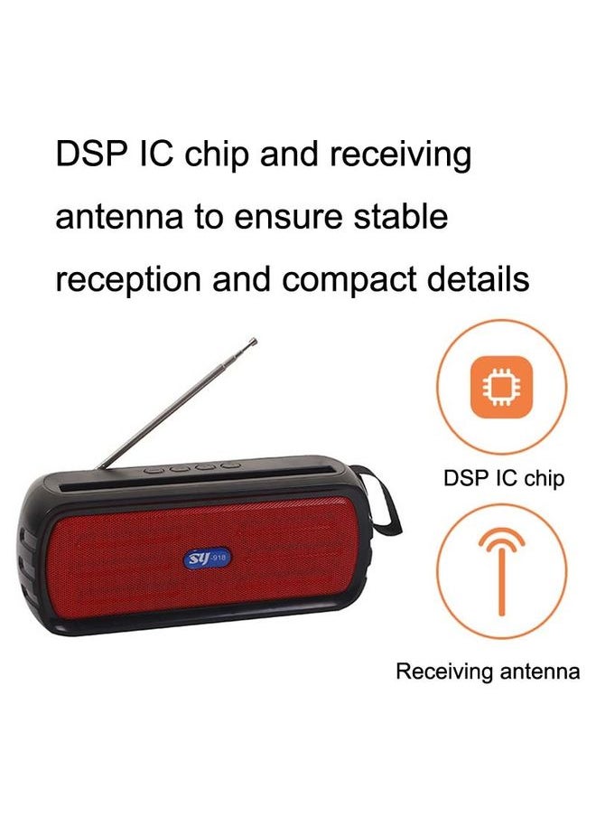 Generic - BAIJIALI SY-918 Solar Emergency Radio Read U Disk Large Volume Speaker LED Light Portable Player(Black) - Image 1