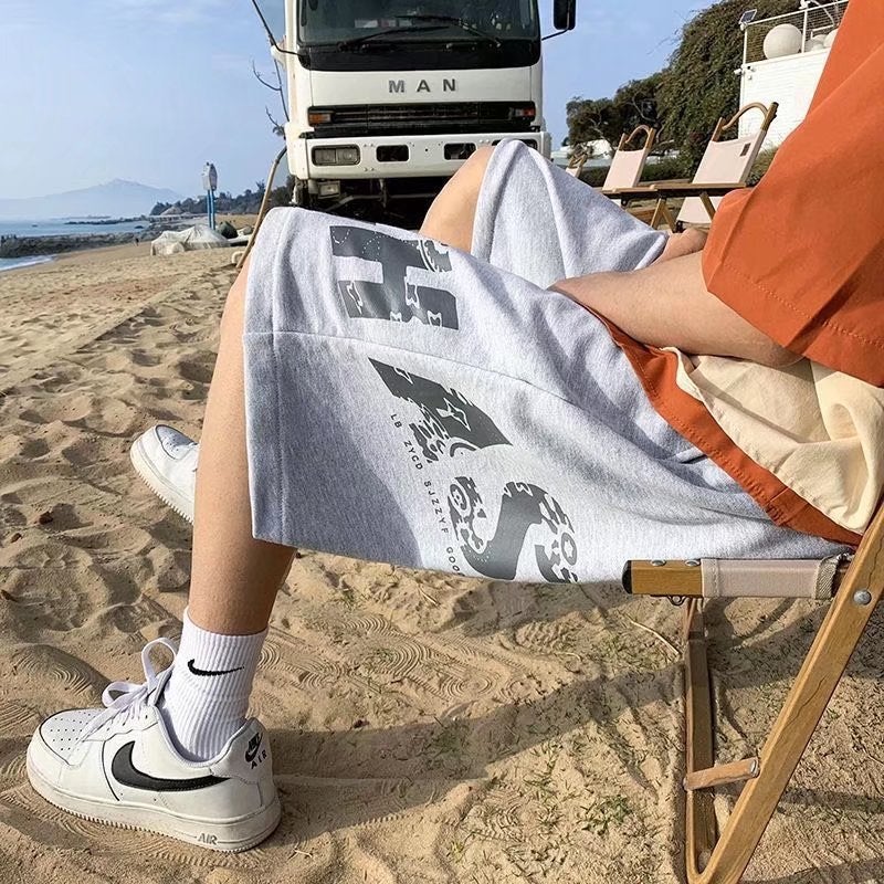 Trendy Brand Loose Mid-Thigh Pants Gray - Image 1