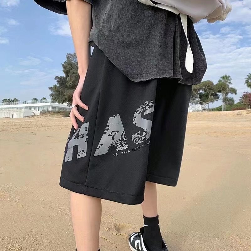 Trendy Brand Loose Mid-Thigh Pants Gray - Image 3