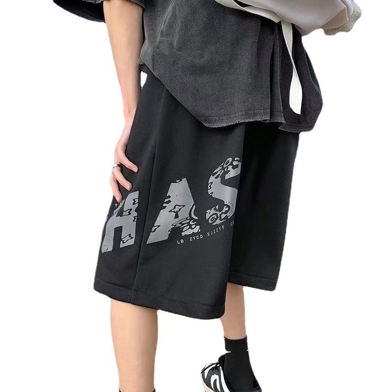 Trendy Brand Loose Mid-Thigh Pants Gray - Image 4