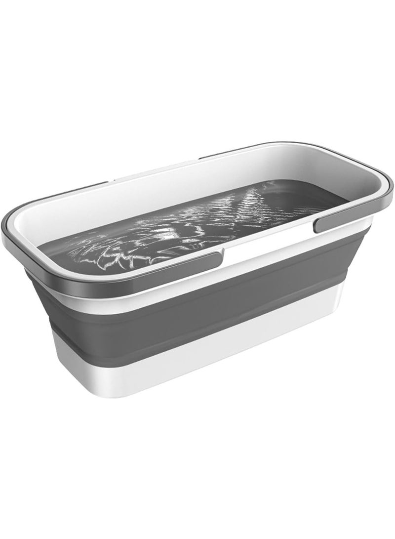 دلو دائري، حوض دائري لتنظيف المنزل بمقبض، دلو ممسحة محمول، سلة دائرية، وعاء ماء لممسحة التنظيف، وعاء ماء للتخييم في الحديقة، حوض دائري لتنظيف المنزل - Image 1