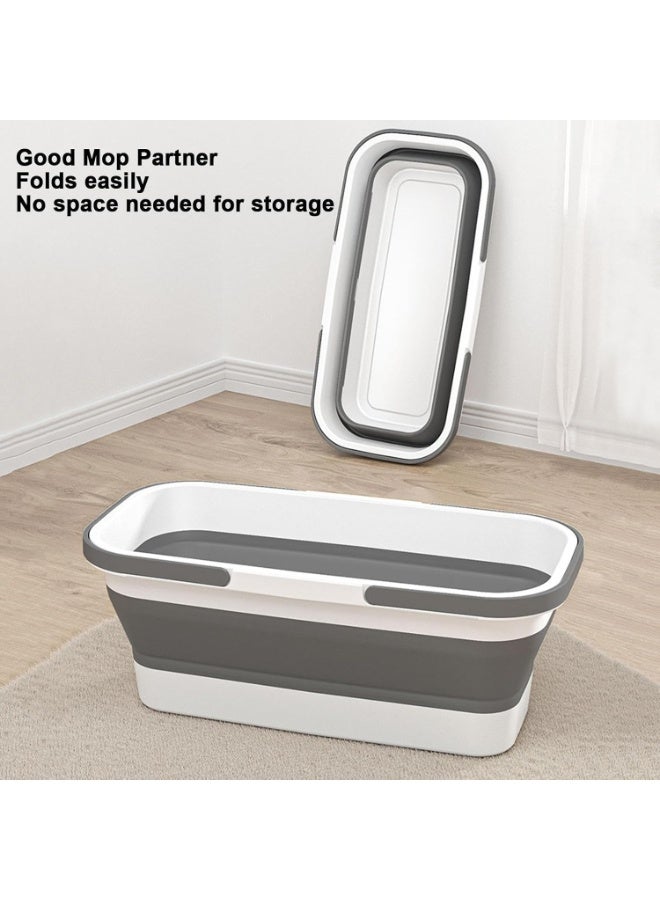 دلو دائري، حوض دائري لتنظيف المنزل بمقبض، دلو ممسحة محمول، سلة دائرية، وعاء ماء لممسحة التنظيف، وعاء ماء للتخييم في الحديقة، حوض دائري لتنظيف المنزل - Image 2