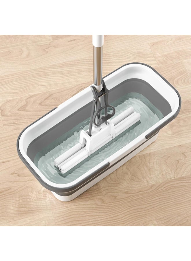 دلو دائري، حوض دائري لتنظيف المنزل بمقبض، دلو ممسحة محمول، سلة دائرية، وعاء ماء لممسحة التنظيف، وعاء ماء للتخييم في الحديقة، حوض دائري لتنظيف المنزل - Image 3