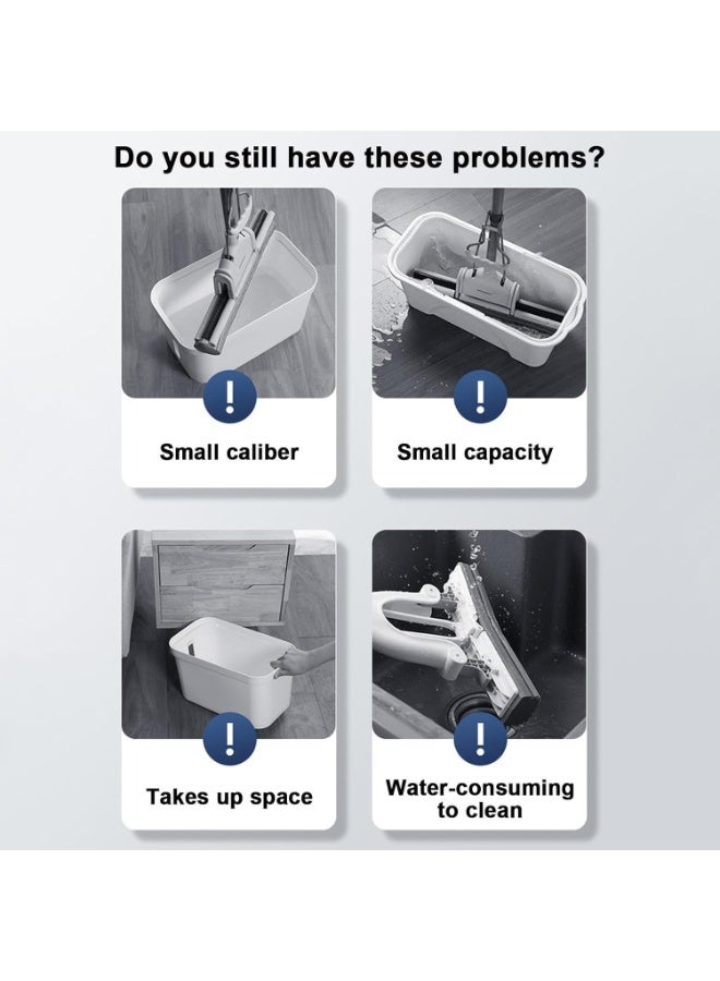 دلو دائري، حوض دائري لتنظيف المنزل بمقبض، دلو ممسحة محمول، سلة دائرية، وعاء ماء لممسحة التنظيف، وعاء ماء للتخييم في الحديقة، حوض دائري لتنظيف المنزل - Image 4