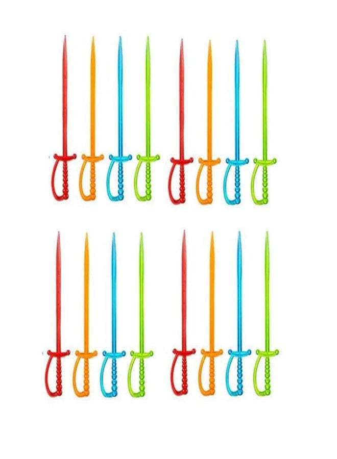 Honkenda 3.35 Inch Plastic Sword Toothpicks for Appetizers Dessert Party, Colorful Disposable Food Picks Fruit Fork Cocktail Sticks, Multicolor (300 Pack) - Image 1