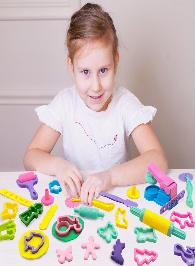 iShyan Dough Tools 36pcs Dough Play Tools Set for Kids with Dough Cutters,Roller,Rolling Pins,Dough Extruder - Image 4