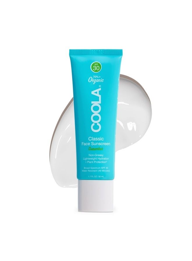COOLA Organic Face Sunscreen SPF 30 Sunblock Lotion, Dermatologist Tested Skin Care for Daily Protection, Vegan and Gluten Free, Cucumber, 1.7 Fl Oz - Image 1