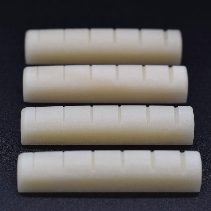 Vencetmat Unbleached Acoustic Guitar Nuts, Fit for 43mm,1 11/16 Width Neck Slot, Pure Complete Bone, Bone Original Color, Vintage Style, 4 Pack - Image 1