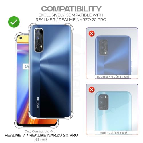 7-Seven 7SEVEN® Back Cover for Realme 7 | Realme Narzo 20 Pro Transparent Mobile Back Case Shock Proof Design Camera Edges Protection Crystal Clear Phone Case Silicon Soft TPU and Flexible Bumper Phone Cover - Image 2