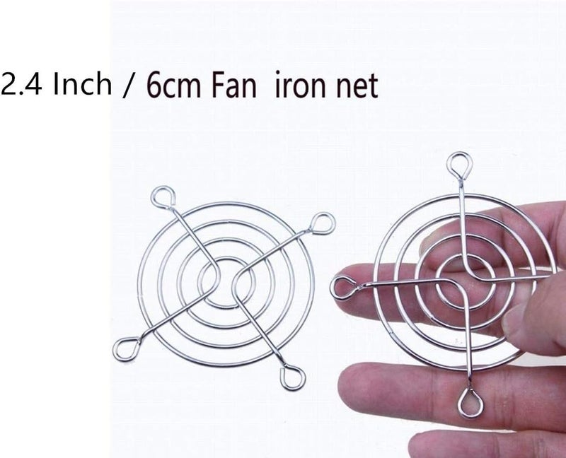bnafes Fan Grill Metal Household Grill Protector Finger Guard for 60mm Case Fan 8pcs Silver Tone - Image 3