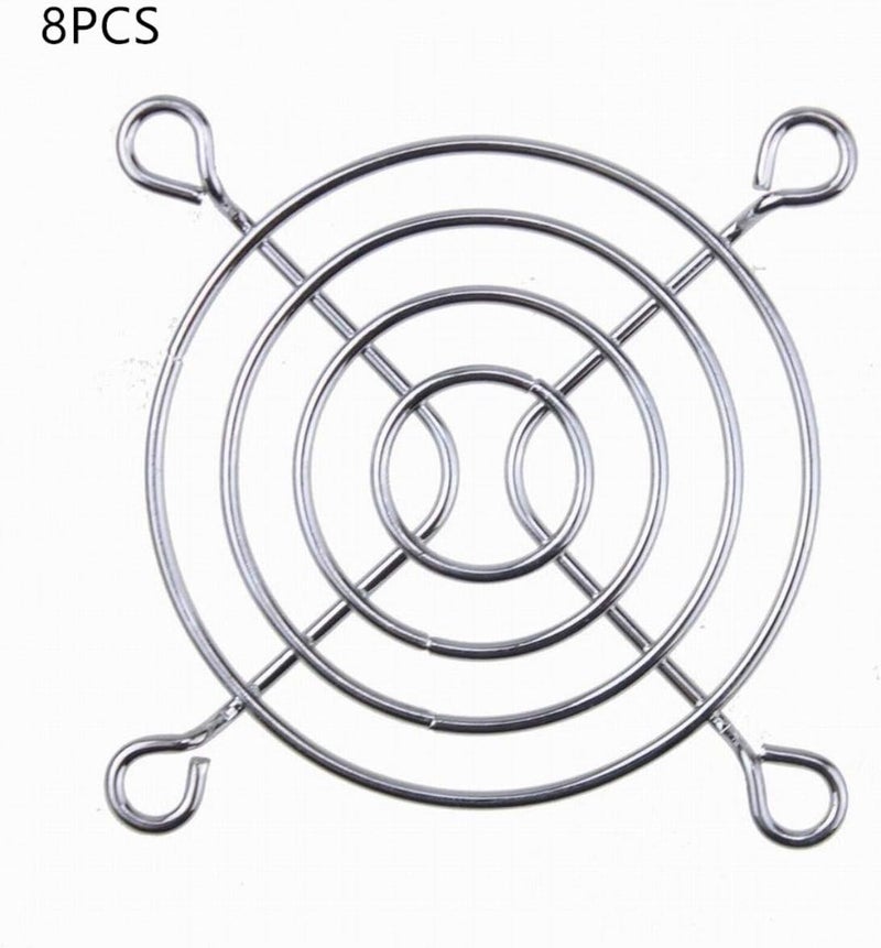 bnafes Fan Grill Metal Household Grill Protector Finger Guard for 60mm Case Fan 8pcs Silver Tone - Image 2