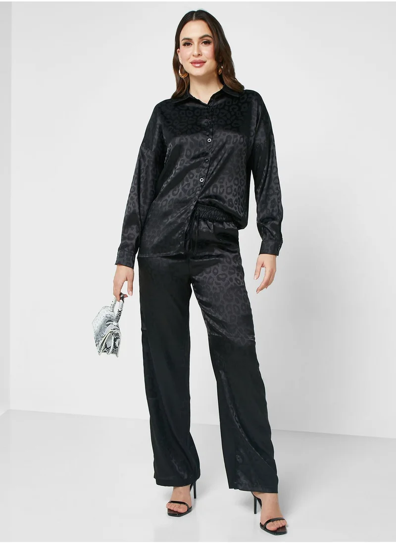 ELLA Self Print Top & Pant Set