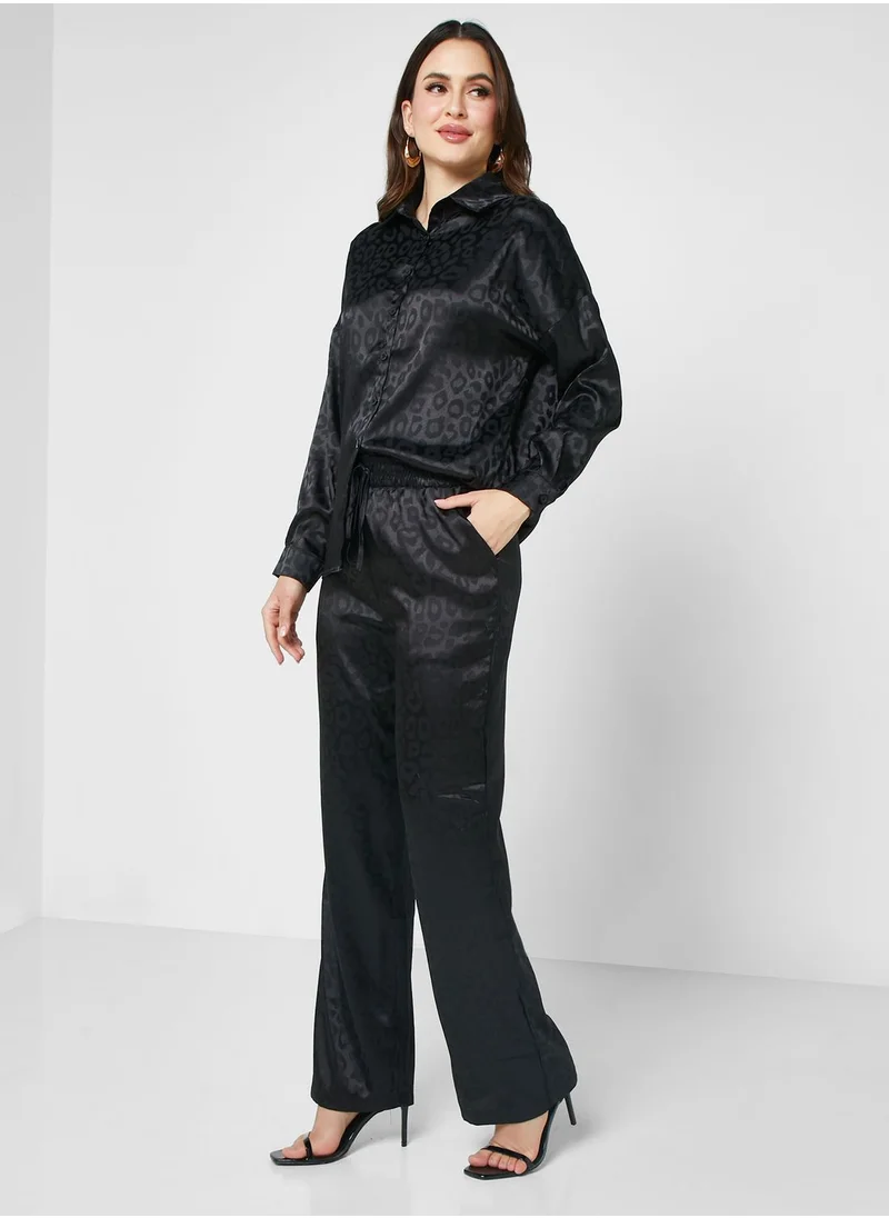 ELLA Self Print Top & Pant Set