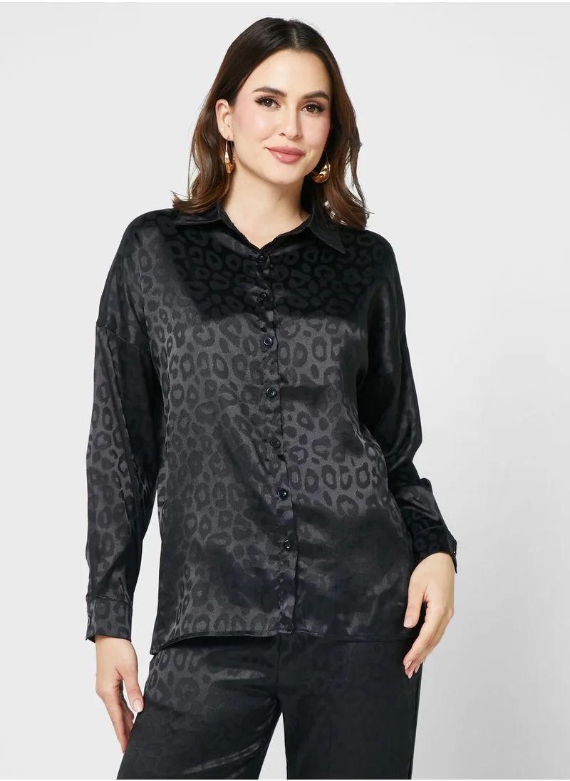 ELLA Self Print Top & Pant Set