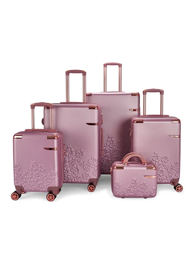 LIMRA Luggage set 5 pieces travel Bags with a distinctive design from limra rosegold