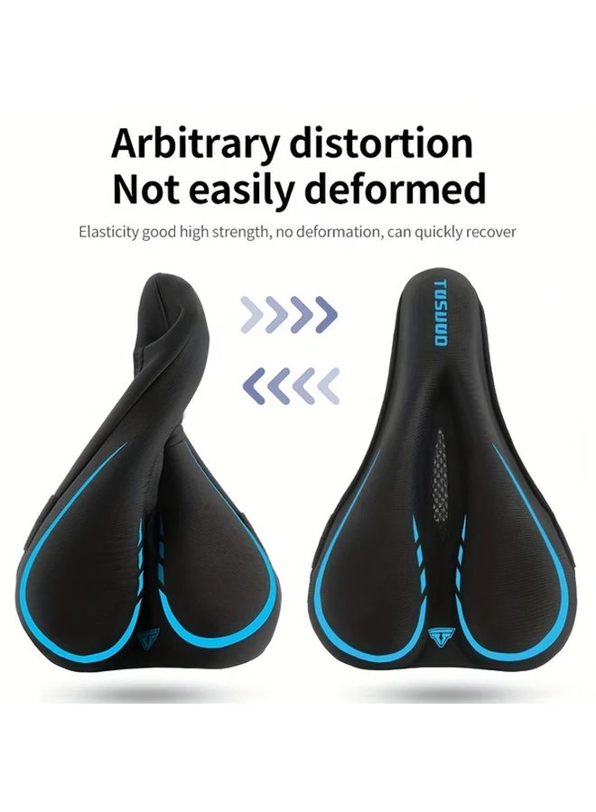 Sponge Filled Mountain Bike Seat Cover Breathable Perforated Black Enhanced Comfort - Image 3