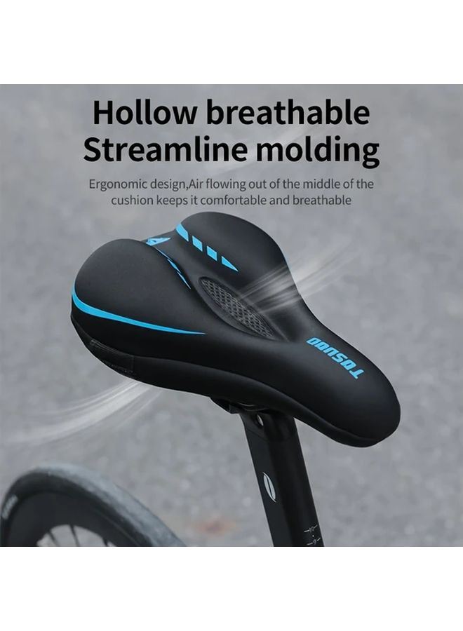 Sponge Filled Mountain Bike Seat Cover Breathable Perforated Black Enhanced Comfort - Image 1