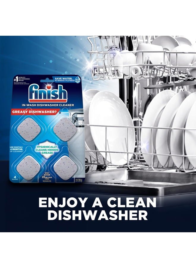 Finish Dishwasher Cleaner Tablets, 4 count, Hygienically Cleans Hidden Grease, Use in Normal Cycle, Lemon Scented, 4 Month Supply - Image 5