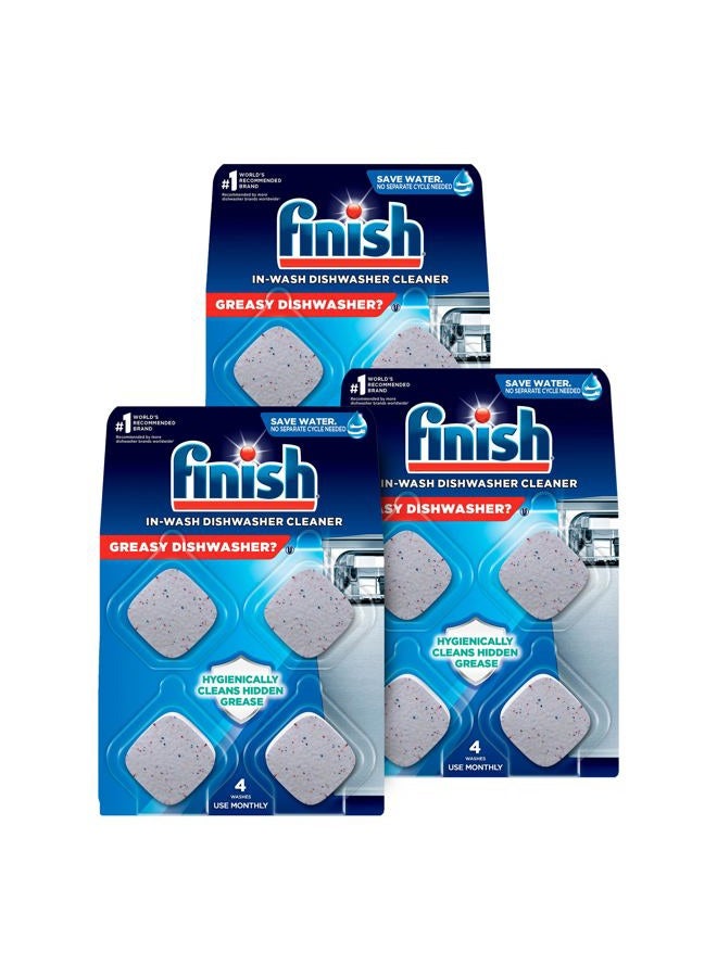 Finish Dishwasher Cleaner Tablets, 4 count, Hygienically Cleans Hidden Grease, Use in Normal Cycle, Lemon Scented, 4 Month Supply - Image 1