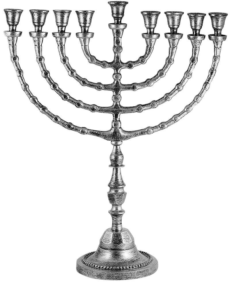 Zion Judaica Ltd Extra Large Traditional Chanukah Menorah use with Thick Shabbat Candles or Oil Cups Antique Looking Hanukkah Minorah for Shul Synagogue Temple 21 Tall  Large Chanukiahs by Zion Judaica 