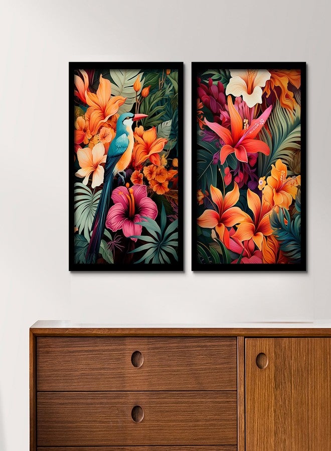 ARTELLY Wall Decor Aesthetic Paintings For Living Room Bedroom, Paintings For Home/Wall Decoration - Decorative Poster Frames For Bedroom Wall Decors (Set of 2) (Large, Modern Art 5) - Image 1