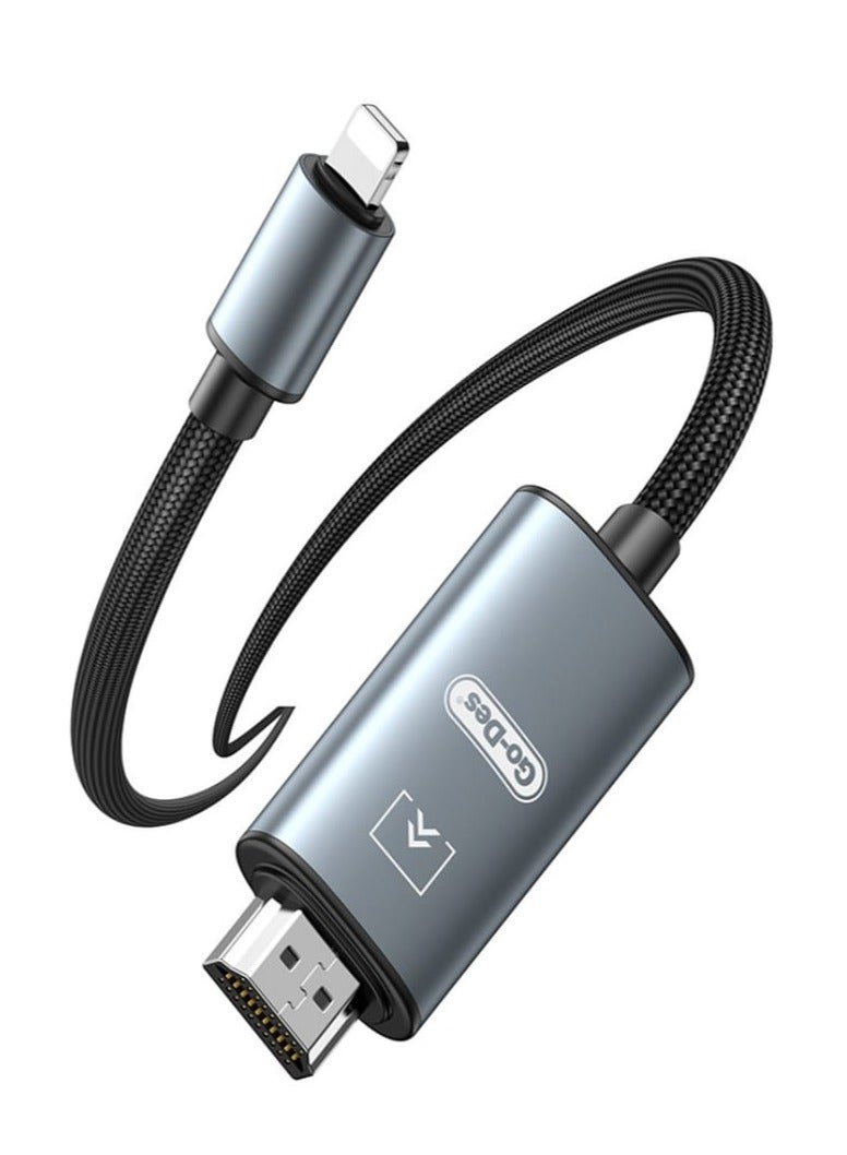 جو-ديز كابل GD-HM812 من لايتنينج إلى HDMI بطول 2 متر - Image 1