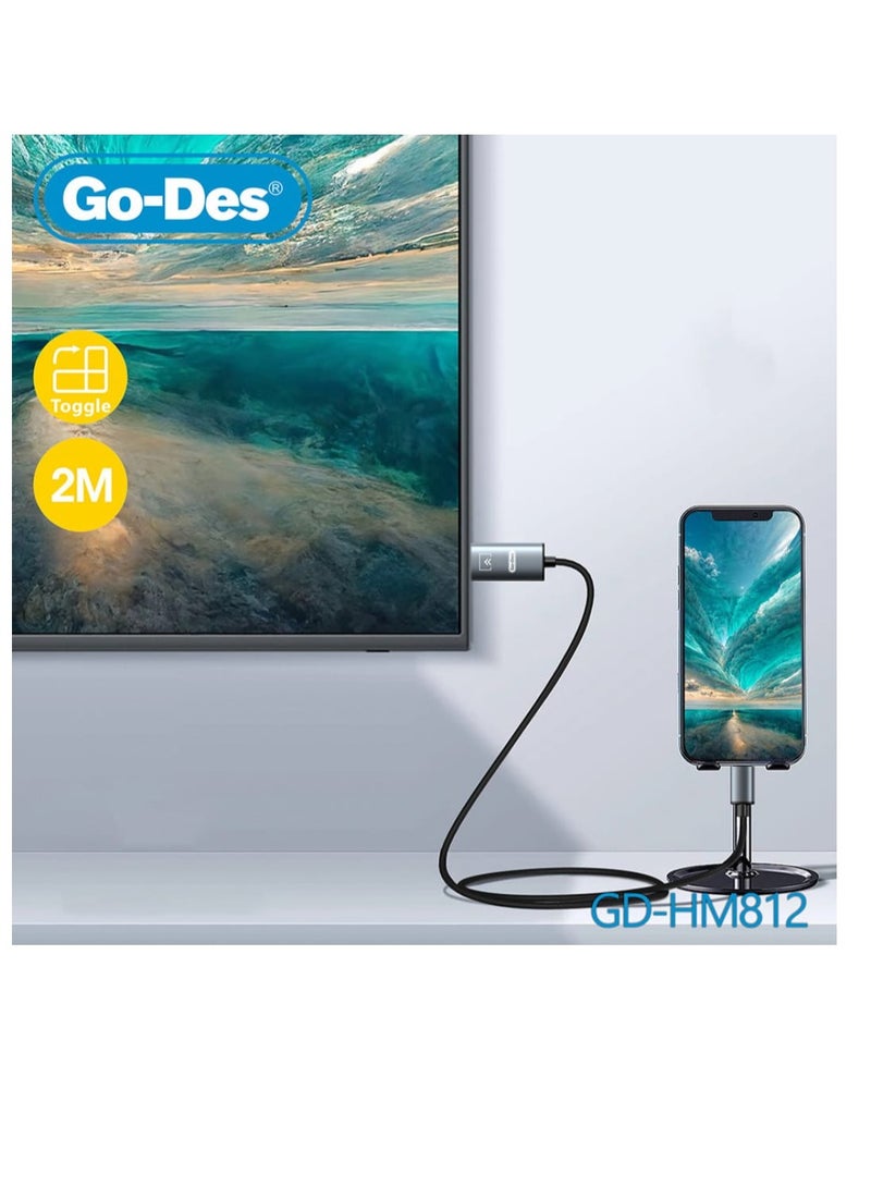 جو-ديز كابل GD-HM812 من لايتنينج إلى HDMI بطول 2 متر - Image 2