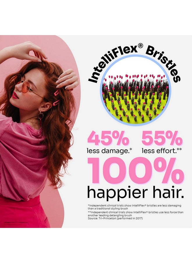 Shine Enhancer Hair Brush, Pink - Exclusive Ultra-Soft Intelliflex Bristles - Natural Boar Bristles Leave Hair Shiny And Smooth For All Hair Types - For Women, Men, Wet And Dry Hair