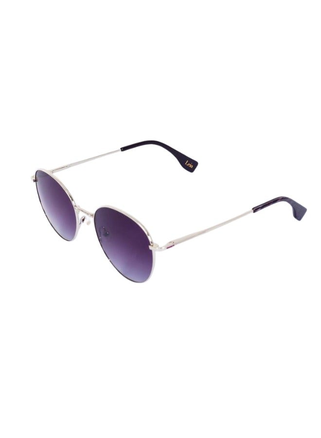 ليا نظارات شمسية محمية من الأشعة فوق البنفسجية بعدسات مستقطبة TAC، نظارات شمسية دائرية الشكل للجنسين من Leia بإطار فضي لامع وعدسة أرجوانية متدرجة اللون (LEIA-101112C2) - Image 2