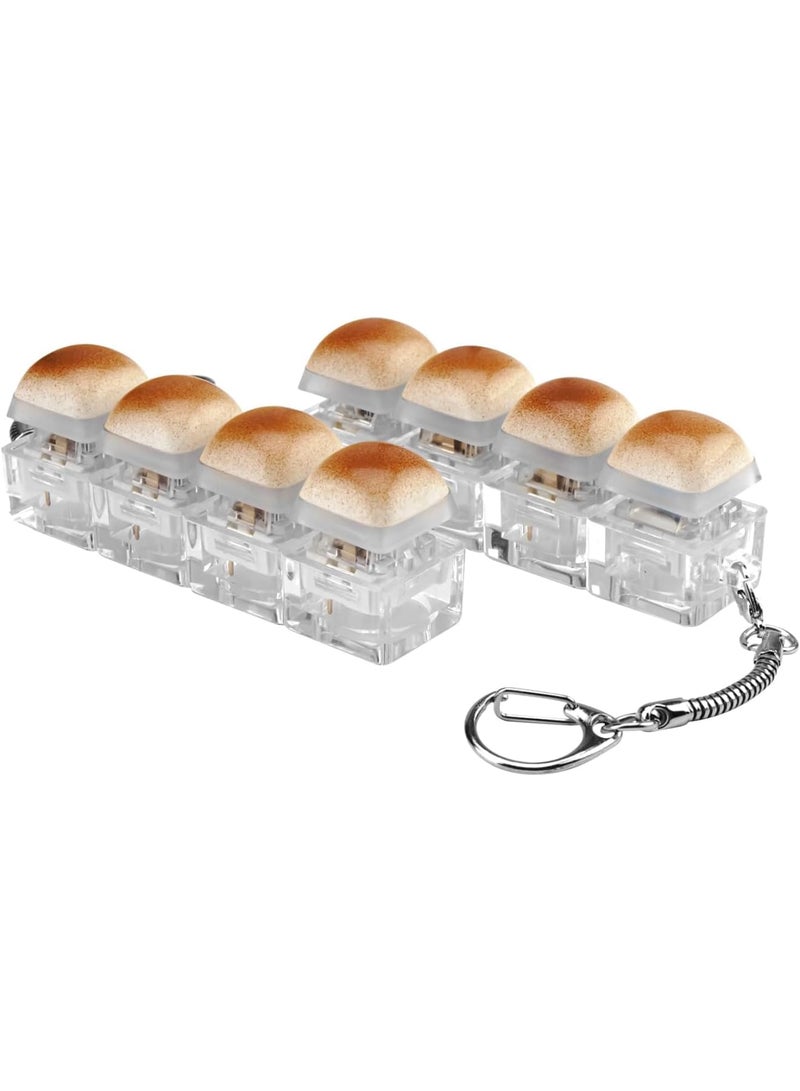 Barakah لعبة فidget على شكل لوحة مفاتيح، مفتاح ميكانيكي قابل للنقر، سلسلة مفاتيح للكبار والأطفال، لعبة ضغط أصابع صغيرة لتخفيف التوتر، زر فidget لتخفيف القلق في المكتب، تصميم MOG المحمول، 2 قطعة - Image 1