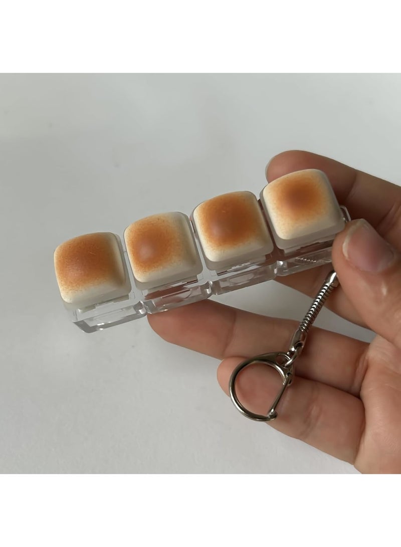 Barakah لعبة فidget على شكل لوحة مفاتيح، مفتاح ميكانيكي قابل للنقر، سلسلة مفاتيح للكبار والأطفال، لعبة ضغط أصابع صغيرة لتخفيف التوتر، زر فidget لتخفيف القلق في المكتب، تصميم MOG المحمول، 2 قطعة - Image 4