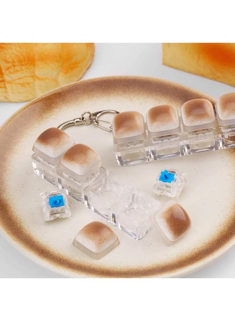 Barakah لعبة فidget على شكل لوحة مفاتيح، مفتاح ميكانيكي قابل للنقر، سلسلة مفاتيح للكبار والأطفال، لعبة ضغط أصابع صغيرة لتخفيف التوتر، زر فidget لتخفيف القلق في المكتب، تصميم MOG المحمول، 2 قطعة - Image 2