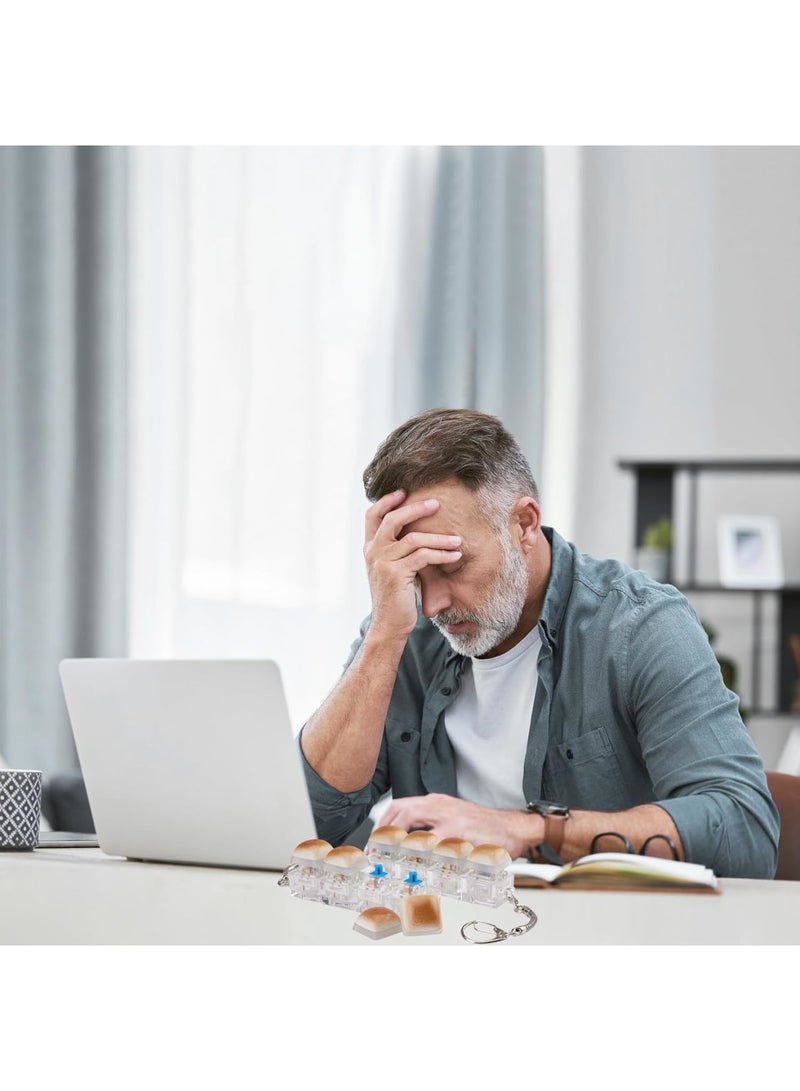 Barakah لعبة فidget على شكل لوحة مفاتيح، مفتاح ميكانيكي قابل للنقر، سلسلة مفاتيح للكبار والأطفال، لعبة ضغط أصابع صغيرة لتخفيف التوتر، زر فidget لتخفيف القلق في المكتب، تصميم MOG المحمول، 2 قطعة - Image 5