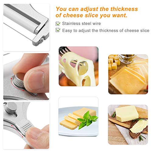 WarmHut Cheese Slicer with Wire, WarmHut Stainless Steel Cheese Slicer Set and Cheese Cutter Plane for Soft, Semi-hard, Hard Cheeses Kitchen Tool, Set of 2 - Image 4