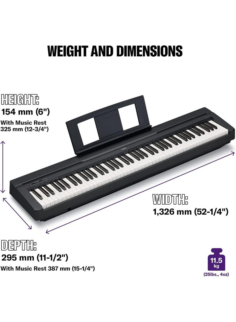 Yamaha P45B Digital Piano 88 Keys -Black - Image 2