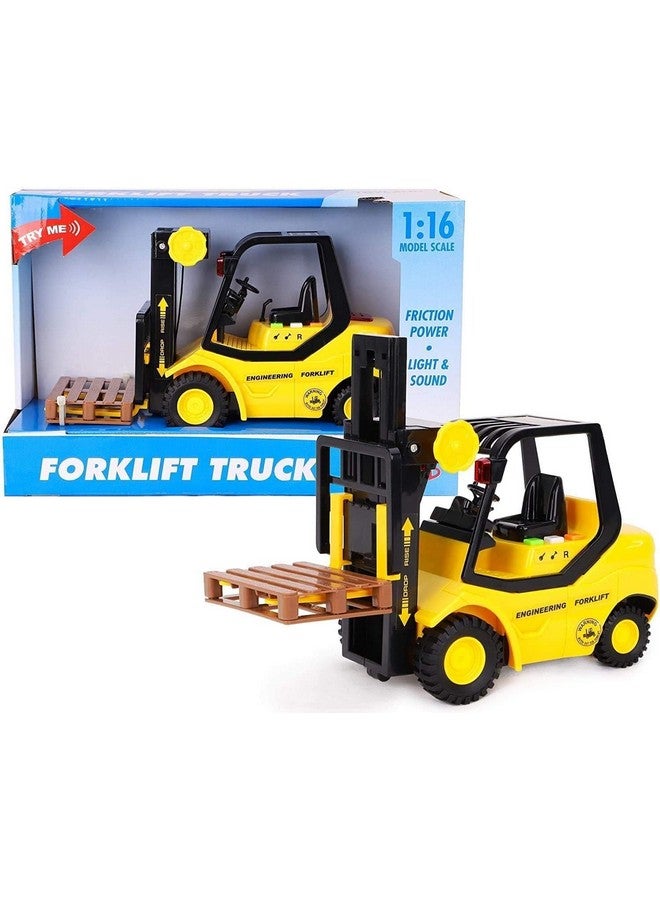 Toyland® 23cm (9") Friction Powered Forklift Pallet Truck - Scale (1:16) - Boys Construction Toy with Lights & Sound - Ages 3+ - Image 1