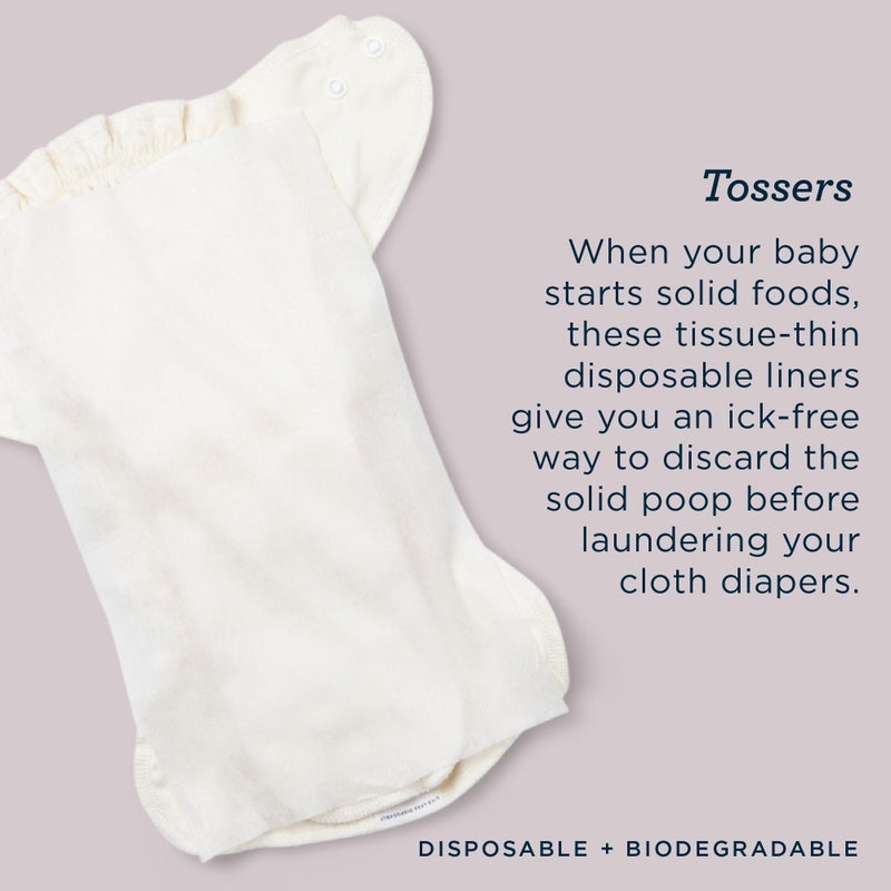 Esembly Tossers â€“ Disposable Bamboo from Viscose Diaper Liners for Cloth Diapers â€“ Earth-Friendly, Fragrance-Free, Chlorine-Free â€“ One Size, 200 Liners (2-Pack of 100-Liner Rolls) - Image 3