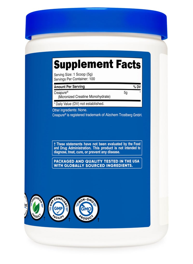 Nutricost - Creatine Monohydrate - Made With Creapure 19EU20 , 5G Per Serving, 100 Servings, 500 G Per Container Net Wt 17.9 Oz - Image 1