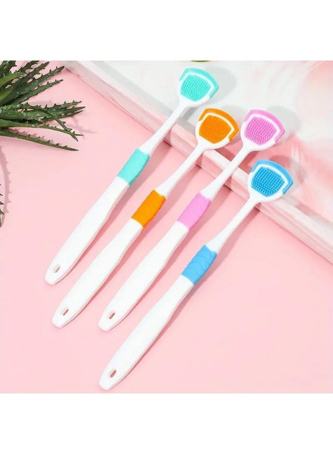 Generic Portable Plastic Tongue Scraper Reusable Oral Hygiene Coating Brush for Bad Breath Cleaning Coated Tongue Oral Dental Hygiene Care Tool