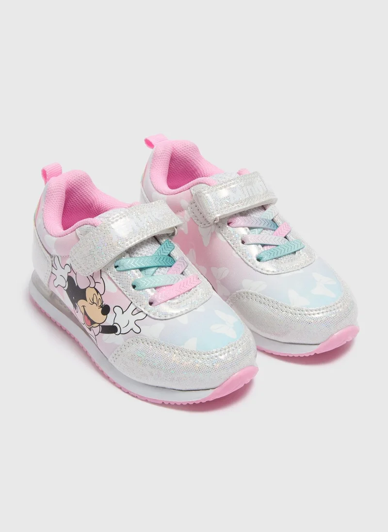 Matalan Girls Minnie Mouse Pink Light Up Trainers