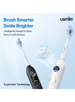 usmile Y10 Sonic Electric Toothbrush - Feedback Display, 4 Brushing Modes, Soft Rubber Brush Head, IPX8 Waterproof, 6 Months Battery Life, Smart Mode, Blind Zone Detection And Pressure Sensor (Black)  - Image 3
