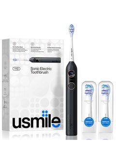 usmile Y10 Sonic Electric Toothbrush - Feedback Display, 4 Brushing Modes, Soft Rubber Brush Head, IPX8 Waterproof, 6 Months Battery Life, Smart Mode, Blind Zone Detection And Pressure Sensor (Black)  - Image 1