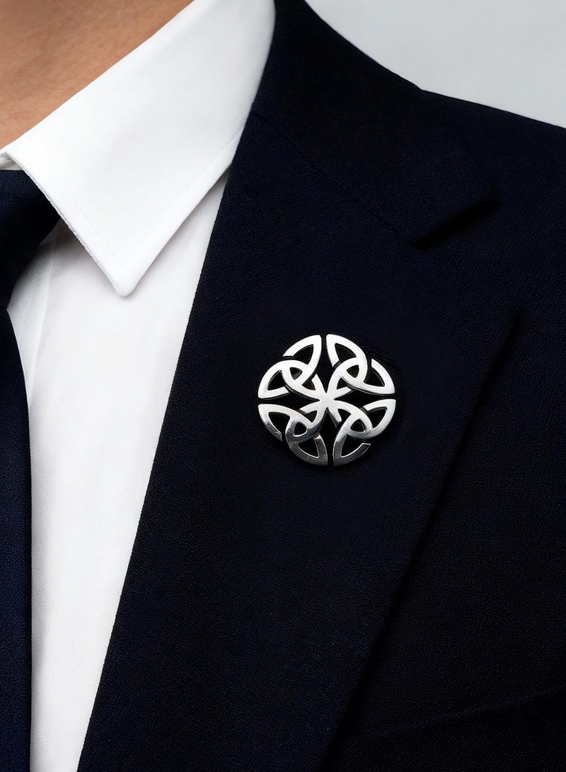 DB Innov. Pin Brooch, 1PC Cutout Geometric Floral Brooch, Premium Stainless Steel Pin Brooch for Women Men Children, Lapel Pins Shirt Collar Brooch Buckle Lapel Pins Badge Suit Clip Accessory for Clothing Bags Jackets Shirts. - Image 1