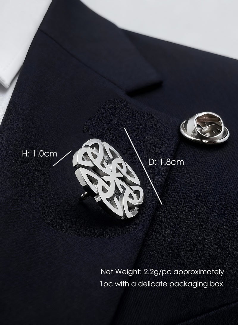 DB Innov. Pin Brooch, 1PC Cutout Geometric Floral Brooch, Premium Stainless Steel Pin Brooch for Women Men Children, Lapel Pins Shirt Collar Brooch Buckle Lapel Pins Badge Suit Clip Accessory for Clothing Bags Jackets Shirts. - Image 3